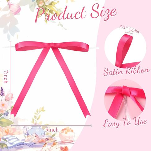 Riceshoot 50 Pcs Brown Twist Tie Bows Satin Ribbon for Cake Craft Gift in Saudi Arabia