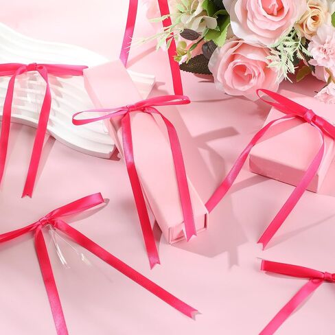 Riceshoot 50 Pcs Brown Twist Tie Bows Satin Ribbon for Cake Craft Gift in Saudi Arabia
