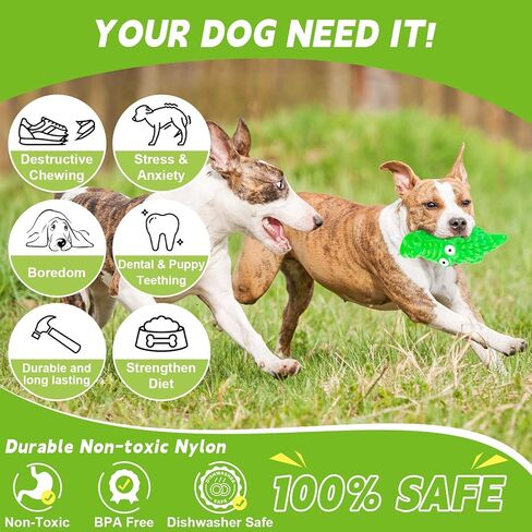 ألعاب للكلاب للمضغ العدواني - ألعاب للكلاب قوية ومتينة - ألعاب مضغ للكلاب للمضغين العدوانيين - عظام كلب غير قابلة للتدمير للكلاب المتوسطة والكبيرة، ألعاب للكلاب لإبقائها مشغولة (وردي) in Kuwait