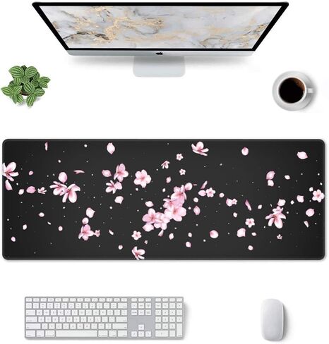 Japanese Cherry Blossom Flower Gaming Mouse Pad Large XL Desk Mat Long Extended Pads Big Mousepad for Home Office Decor Accessories 31.5 X 11.8 Inch in Saudi Arabia
