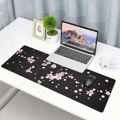 Japanese Cherry Blossom Flower Gaming Mouse Pad Large XL Desk Mat Long Extended Pads Big Mousepad for Home Office Decor Accessories 31.5 X 11.8 Inch in Saudi Arabia