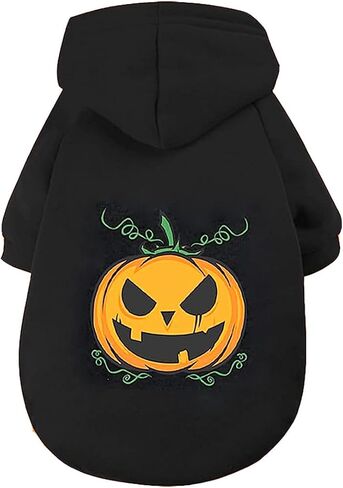 Dog Sweater Skull Skeleton Dog Costume Sweatshirt Halloween Pet Outfits Winter Fleece Cat Clothes for Small Dog BBB Black02 X-Small in Saudi Arabia
