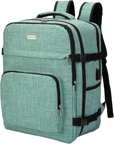 BAGLHER Travel Backpack Carry on Flight Approved with USB Charging Port, Laptop and Shoe Compartment, Travel Backpack for Airplane Travel, Work, College, Business, Grey in Saudi Arabia