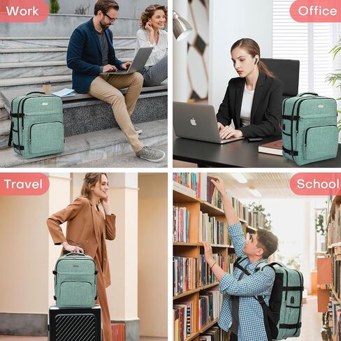 BAGLHER Travel Backpack Carry on Flight Approved with USB Charging Port, Laptop and Shoe Compartment, Travel Backpack for Airplane Travel, Work, College, Business, Grey in Saudi Arabia