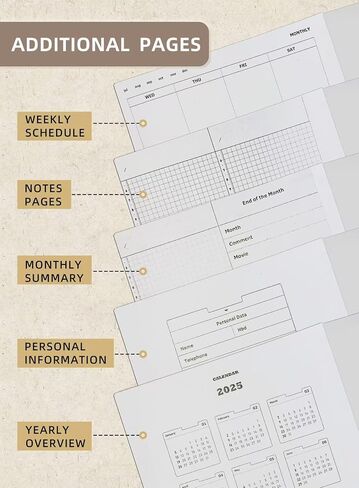 A5 Undated Planner,Small To Do List Notebooks for Work,2025 Planner Weekly and Monthly for Woman、Wedding Planner、Teacher、Thristian（Khaki） in Saudi Arabia