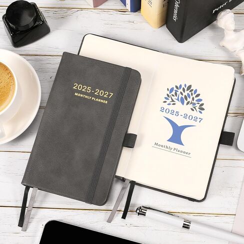 2025-2027 Pocket Planner - Monthly Pocket Calendar (36-Month) With 60 Notes Pages, Jan. 2025 - Dec. 2027, 6.2" x 4", 3-Year Monthly Planner with Contacts, Holidays and Pen Holder, Back Pocket - Grey in Saudi Arabia