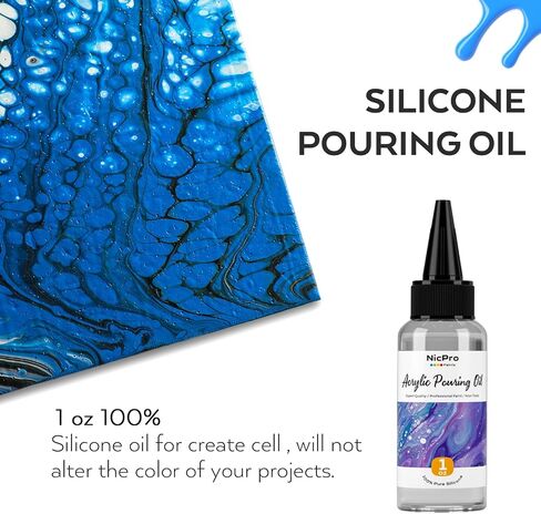 Nicpro Titanium White Color Acrylic Pour Paint, 32 Ounce Pre-Mixed Pouring Paint Supplies with Silicone Pour Oil & Gloves for Canvas, Rock, Wood Cell Creation Flow DIY Art Painting, Ready to Pour in Saudi Arabia