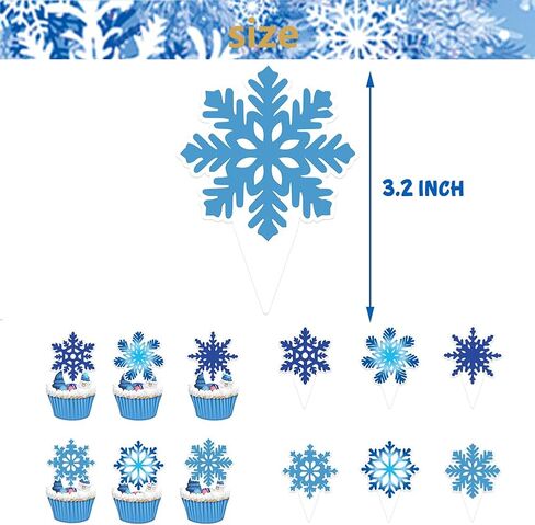 48 قطعة من رقاقات الثلج من لوازم الكب كيك المجمدة لحفلات أعياد الميلاد للأطفال هدية لحفلات أعياد الميلاد ومستلزمات تزيين الكيك لحفلات أعياد الميلاد (رقاقات الثلج) in Kuwait