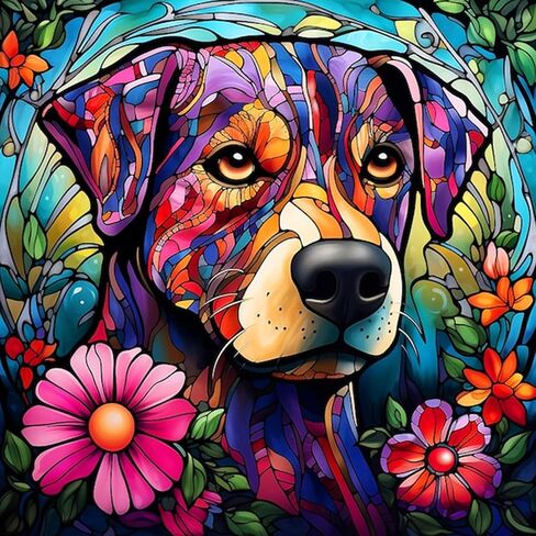 croshom Diamond Painting Kits for Adults - Dog Diamond Art Kits for Beginner, 5D DIY Paint with Diamonds Crafts for Home Wall Decoration Gifts 14×14Inch,(Dog) in Saudi Arabia