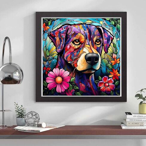 croshom Diamond Painting Kits for Adults - Dog Diamond Art Kits for Beginner, 5D DIY Paint with Diamonds Crafts for Home Wall Decoration Gifts 14×14Inch,(Dog) in Saudi Arabia