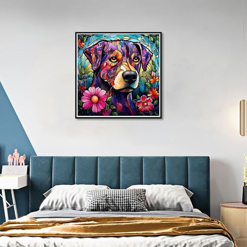 croshom Diamond Painting Kits for Adults - Dog Diamond Art Kits for Beginner, 5D DIY Paint with Diamonds Crafts for Home Wall Decoration Gifts 14×14Inch,(Dog) in Saudi Arabia