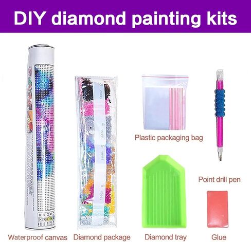 croshom Diamond Painting Kits for Adults - Dog Diamond Art Kits for Beginner, 5D DIY Paint with Diamonds Crafts for Home Wall Decoration Gifts 14×14Inch,(Dog) in Saudi Arabia