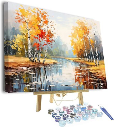 Paint by Numbers for Adults Car on The Beach Adults' Paint by Number Kits Travel Bus Sunset Landscape Art Painting Kits with Brushes Oil Painting Art Crafts 16x20 in in Saudi Arabia