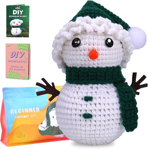 TOLOVIS عيد الميلاد ثلج قبعة الكروشيه عدة للمبتدئين، مجموعات الحياكة Snonman مع دروس فيديو خطوة بخطوة، حزمة الحياكة للمبتدئين للبالغين والأطفال DIY لوازم الحياكة الكروشيه مجموعة حزمة in Kuwait