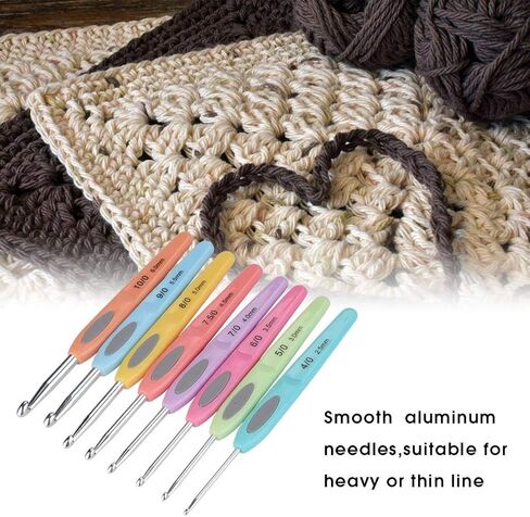 ZJchao Crochet Hook Set New Aluminium Knitting Needles Set with Colourful Soft Plastic Handle for Extrem Comfort in Saudi Arabia