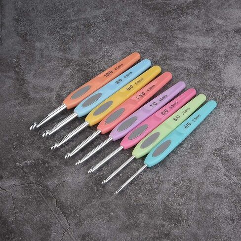ZJchao Crochet Hook Set New Aluminium Knitting Needles Set with Colourful Soft Plastic Handle for Extrem Comfort in Saudi Arabia