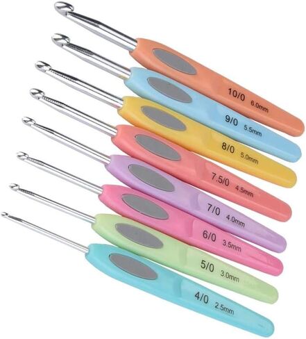 ZJchao Crochet Hook Set New Aluminium Knitting Needles Set with Colourful Soft Plastic Handle for Extrem Comfort in Saudi Arabia
