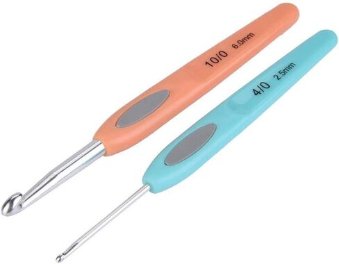 ZJchao Crochet Hook Set New Aluminium Knitting Needles Set with Colourful Soft Plastic Handle for Extrem Comfort in Saudi Arabia