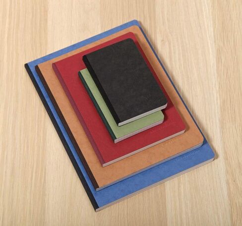 Clairefontaine - المرجع 79546C - دفتر ملاحظات Age Bag Clothbound (192 صفحة) - حجم A5، مساطر مبطنة، ورق رق مصقول 90 جرامًا للمتر المربع - غطاء بتأثير جلدي بني in Kuwait