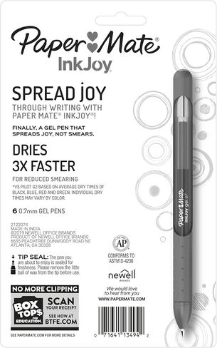 Paper Mate InkJoy Gel Pens Medium Point (0.7mm) Capped, 8 Count, Assorted Colors (2022986) in Saudi Arabia