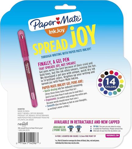 Paper Mate InkJoy Gel Pens Medium Point (0.7mm) Capped, 8 Count, Assorted Colors (2022986) in Saudi Arabia