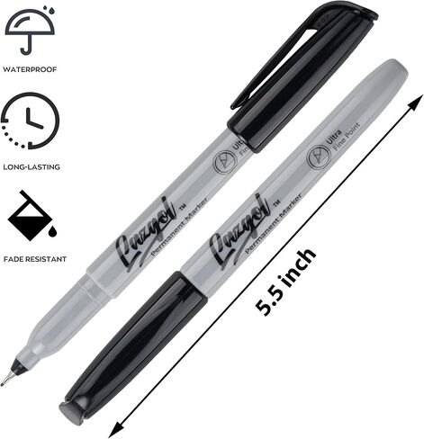 Permanent Markers Bulk, 32 Pack Black Permanent Marker Set, Fine Tip, Waterproof Markers, Premium Smear Proof Pens, Waterproof, Quick Drying, Office Supplies for School, Office, Home in Saudi Arabia
