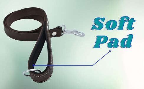 Leather Dog Leash – Heavy-Duty Dog Leashes for Medium and Large Dogs – Genuine Vegetable Tanned Leather – Soft Padded Handle - (L - 4 ft x 1 inch, Black) in Saudi Arabia