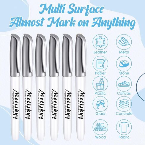 48 Pcs Metallic Permanent Markers Bulk Metallic Marker Pens Medium Tip Quick Dry Paint Markers for Classroom DIY Crafts Artist Illustration Gift Card Making(Silver) in Kuwait