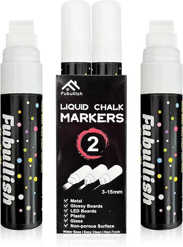Windows Markers for Car 5 Pack Washable Glass Pen 15mm Jumbo White Paint Liquid Chalk Markers for Auto Chalkboard Blackboard Bistro Menus and Any Non-Porous Surface in Saudi Arabia