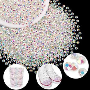 2500PCS SS10/2.8mm Crystal Rhinestones (Jet Black), Bedazzling Flatback Glass Rhinestones for Crafting DIY Nail Art Makeup Decoration, Gems Diomand Charms for Tumbler Shoes Clothing Mug