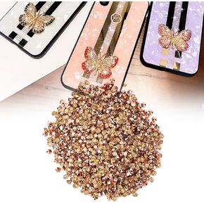 10000pcs Pointed Back Rhinestone with Golden Back, 3mm Cubic Zirconia Stone Pointed Back Rhinestones Round Faceted Stone Crystal Diamante Rhinestones for Nail Art Replacing Jewelry(3mm-Colorful)