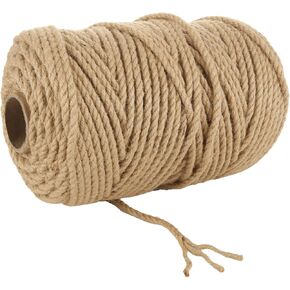 CYEAH 1 Roll 328 Ft Natural Jute Twine String, 5 mm 3ply Brown Rustic Jute Twine for Crafts, Plants, Gifts, Decorations
