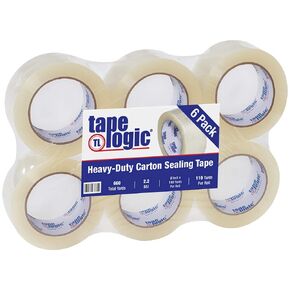 Tape Logic 2 Inch x 110 Yards Clear Hot Melt Packing Tape, 2.2 Mil Thick, Pack of 6 Rolls, for Packaging, Moving, Home and Office