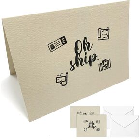 Cruise Gift Card - Surprise Greeting Card - Oh Ship. You're Going on a Cruise [2 Pack]