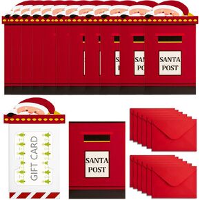 12 Sets Christmas Money and Gift Card Sleeves- Christmas Money Holder Ornaments for Cash Gifts with Envelopes- Santa Post Christmas Gifting Money Cards Cash Holder for Xmas Holiday Party Gift Decor