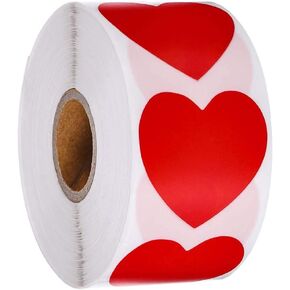 Color Heart Sticker Labels,500 Pieces Heart Sticker 25mm Heartn Sticker Labels Rolls Writable Surface 8 Colors Choice Self Adhesive Labels for Calendar Planner Organization Decorations (Mixcolors)