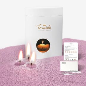 TRINIDa Pearled Candle 13 Variants, 18oz Candle Sand Long Burning, Unscented Sand Candles with 30 Wicks, Refillable Pearled Candle for Candle Making, Wedding (Orchid Purple)