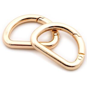 Metal D-Rings, 10 PCS D-Ring Findings Metal Welded D Rings for Zipper Puller Lanyard Purse Making DIY Craft (Brushed Brass)