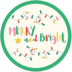 Mobiusea Creation Merry and Bright Christmas Stickers | Christmas Envelope Seals | 1.4 inch | Waterproof | Colorful Modern 135-Pack for Christmas Gifts, Holiday Stickers for Envelopes