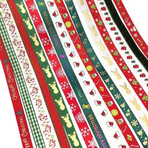 Chenkou Craft 3/8" (10mm) Assorted 15yards Halloween Grosgrain Ribbon DIY Craft Accessory Happy Halloween Ribbons (Halloween, 3/8"(10mm))