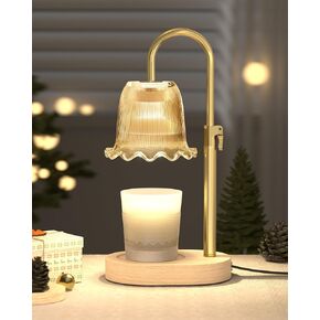 Flower Candle Warmer Lamp with Timer, Electric Candle Lamp Warmer with 2 Bulbs, Lamp Candle Warmer for Jar Candles, Adjustable Height Candle Light, Wax Melt Warmer