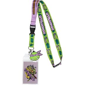 Teenage Mutant Ninja Turtles Character Design ID Badge Holder Lanyard with 2" Rubber Charm, Donatello