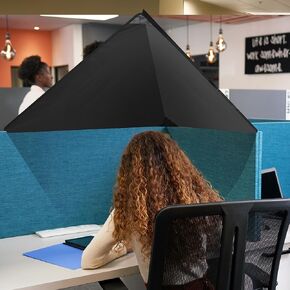 Foldable Desk Small Cubicle Shade For Small Cubicle To Block Overhead Light,Light Shield Cover for Light Sensititve Workers, Desk Canopy Disturbance or Privacy for Open Office Black