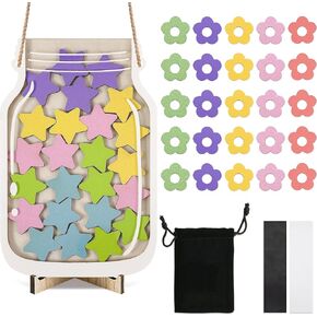 Magnetic Reward Jar, Reward Jar for Kids, Behavior Chart for Kids, Chore Chart for Classroom Home, Potty Training Chart for Toddlers Boys Girls Star Jar Reward System, 40 Pcs Stars 40 Pcs Flowers