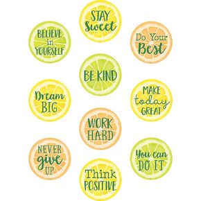 Teacher Created Resources Lemon Zest Positive Sayings Accents (TCR8480), Yellow, Green, Orange, Lime