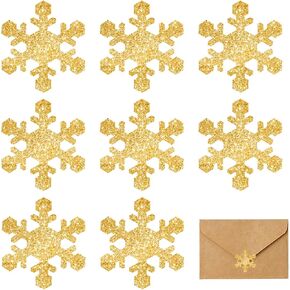 500Pcs Christmas Paper Stickers Glitter Candy Cane Envelope Seal Stickers Red White Self-Adhesive Label Decals for Xmas Winter Greeting Cards Sealing Craft Supplies