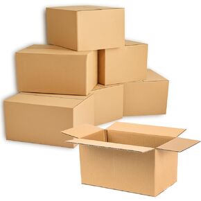 25 Pack Brown Cardboard Boxes, 9x6x4 Inches, Shipping Boxes for Small Businesses, Corrugated Cardboard Boxes for Shipping, Packing, Mailing