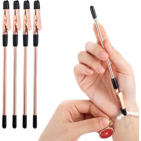 Bracelet Helper Tool, 4Pcs Retractable Bracelet Helper to Put On Yourself Alligator Clips with Rubber Cover Tip Metal Jewelry Fastener Helper Assistance Tool for Bracelet Necklace Jewelry