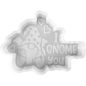 Valentine Gnome Car Freshie Mold I Gnome You 3.5x4.75x1" for Scented Aroma Beads Oven Safe Heat Resistant up to 400 F Valentine’s Day Heart