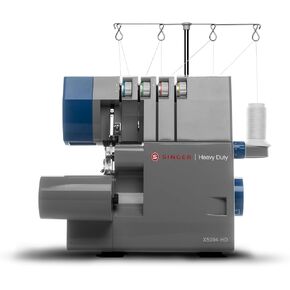 SINGER X5004-HD Metal Frame Serger & Overlock Machine | 2-3-4 Stitch Capability, 8 Built-In Stitches, 1300 Stitches per minute, Adjustable Differential Feed & 2 LED Lights (Grey/Blue)